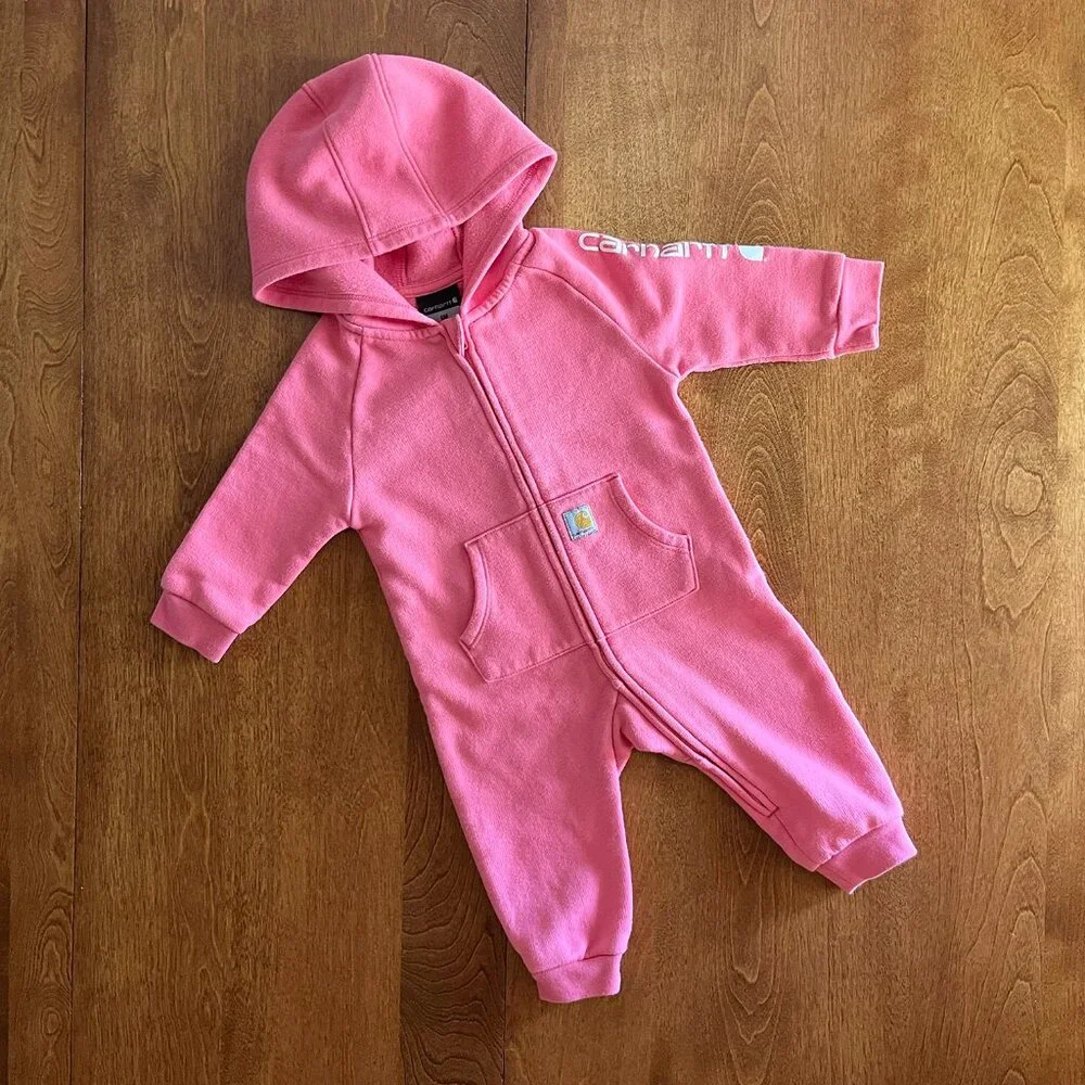 Carhartt pink hoodie romper 6m